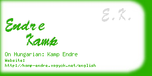 endre kamp business card